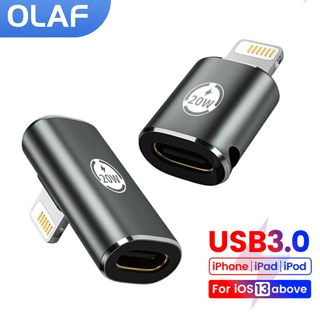 Adaptador USB tipo C A Lightning OTG, carga rápida para iPhone 14, 13 Pro  Max, iPad, convertidor de Cable C, conector de sincronización de datos, PD,  20W - AliExpress