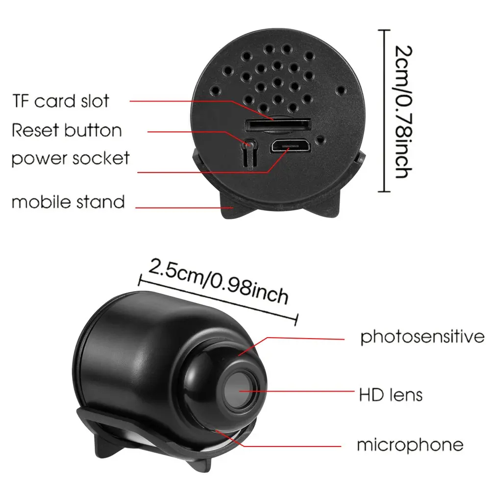 1080P HD Mini Camera WiFi Wireless HD Night Vision Camera Home X5 Remote Kids Pet Safety Monitoring Audio Video