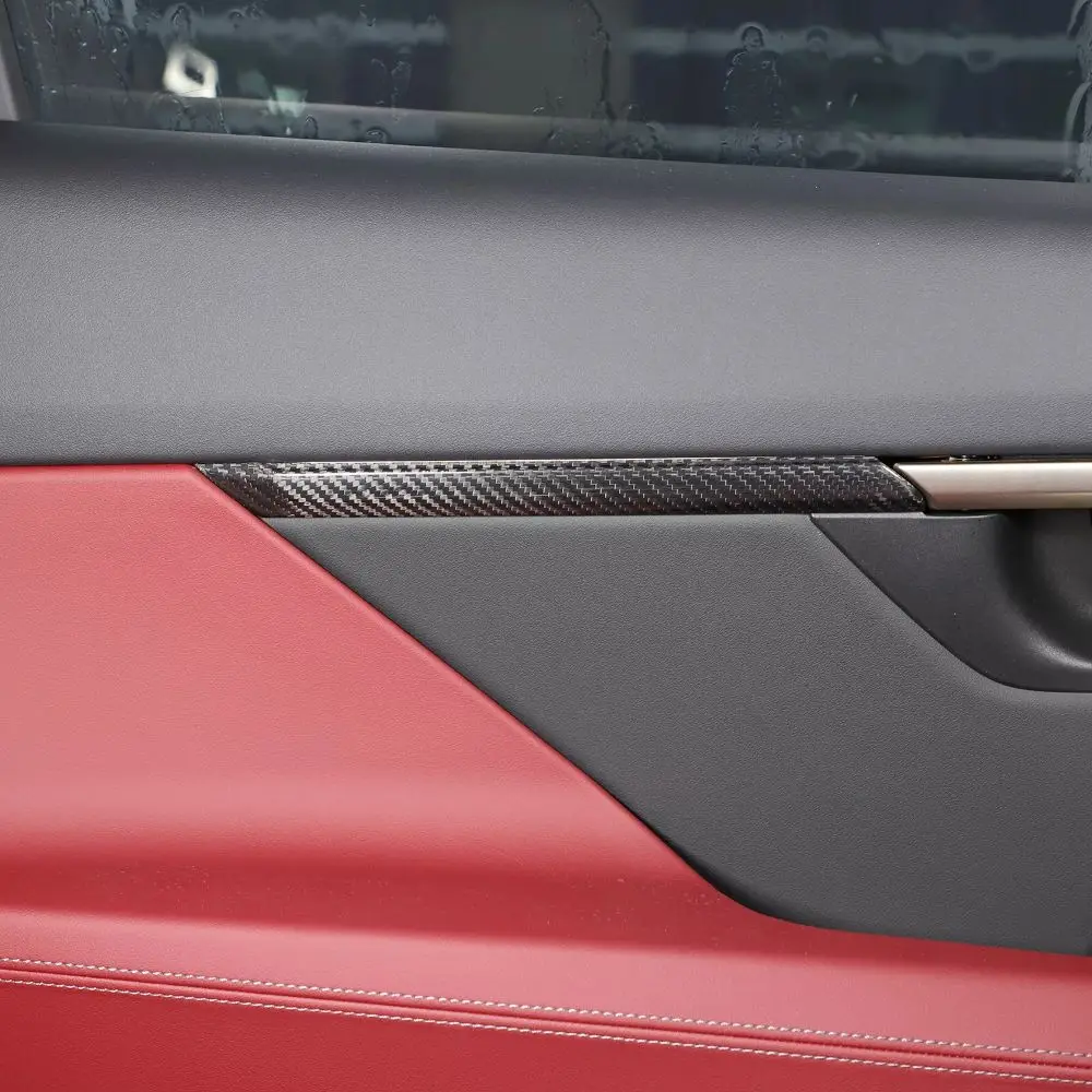 

For BMW 5 Series G60 G68 530Li 2024+ Dry Carbon Fiber Car Interior Front Door Panel Strips Sticker Trim Accessories