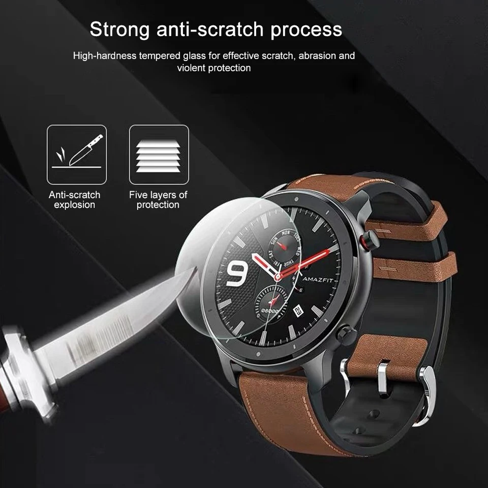 Fifataガラス強化xiaomi amazfit gtr 47/42ミリメートルhdクリアガラス