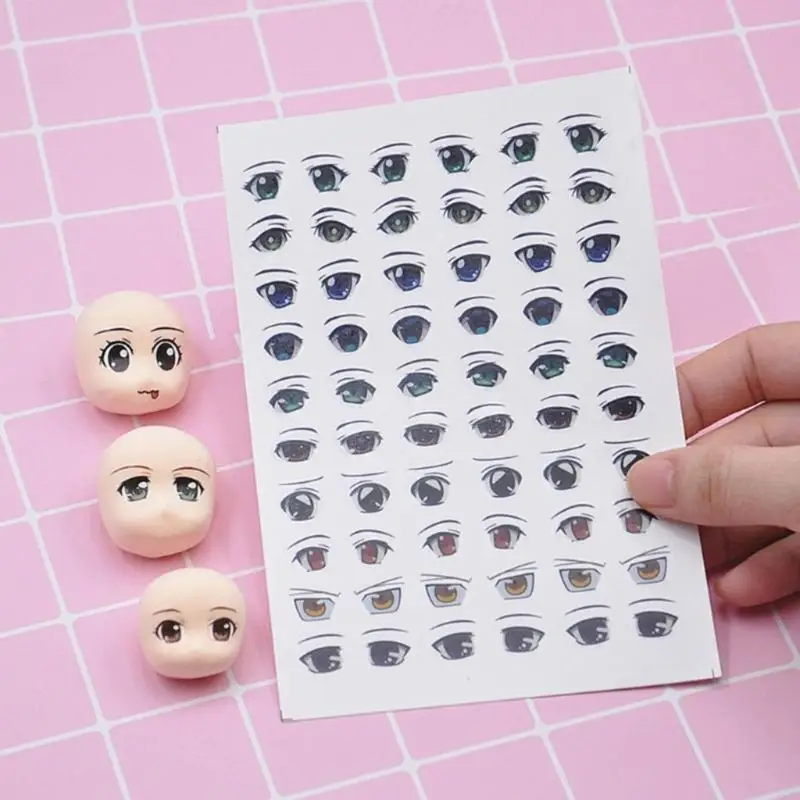 55KF 11 Sheet Eye Stickers Eye Decals Face Stickers DIY Dolls Eyeball Eyes Cartoon Decals Dolls Water Labels