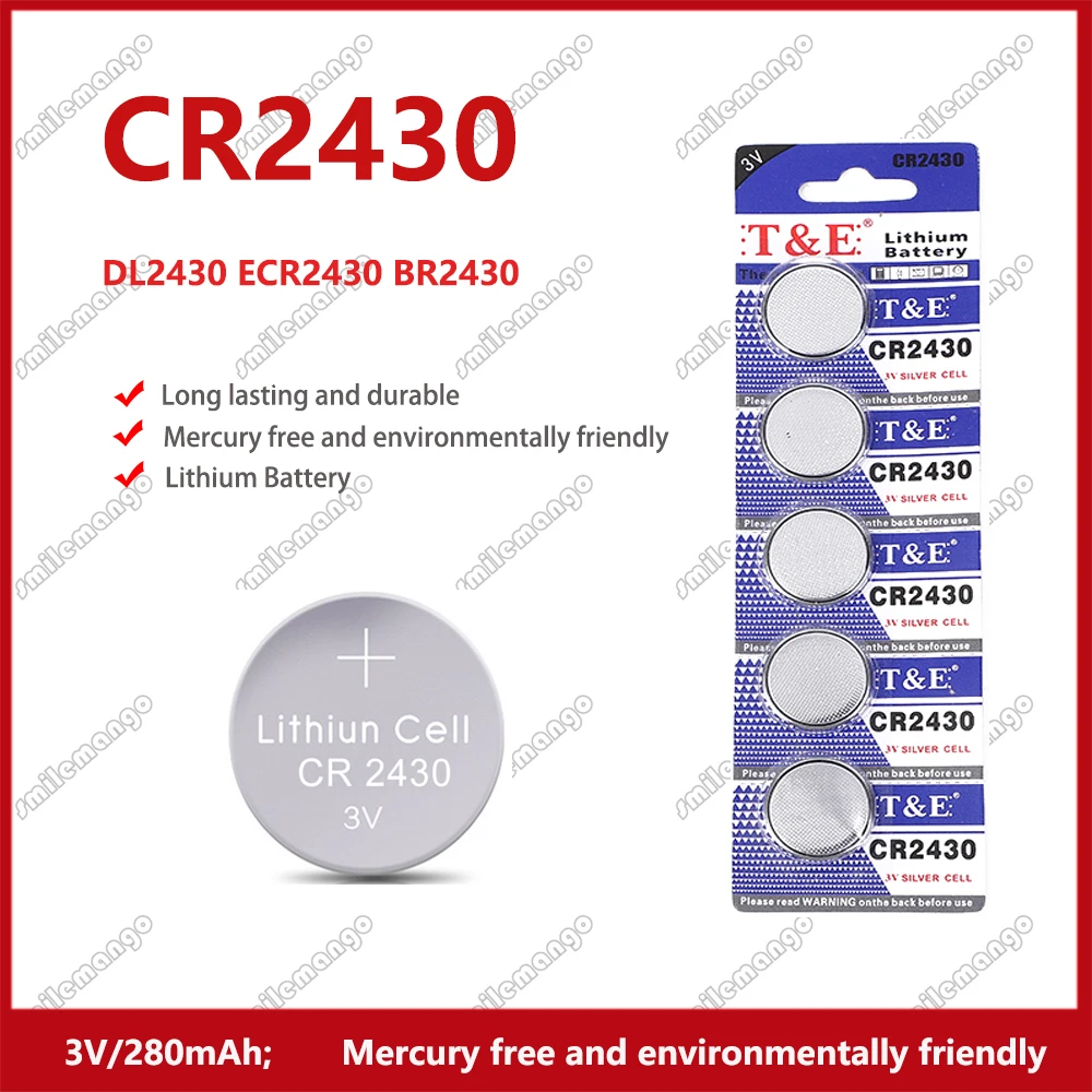 2-50PCS-CR2430-3V-Lithium-Battery-CR-2430-DL2430-BR2430-280mAh-Button ...