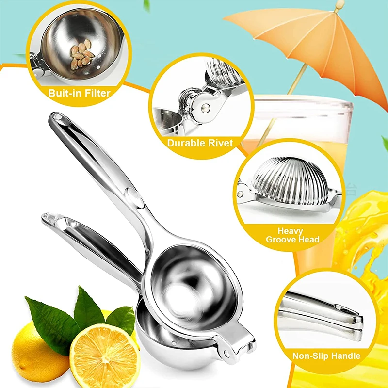 Premium Heavy Duty Zinc Alloy Citrus Juicer – Manual Hand Press Lemon Squeezer