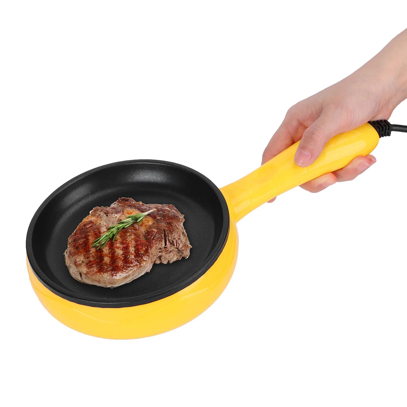 350W Mini Frying Pan Non‑Stick Fried Steak Pancake Egg Pan with Wooden Spatula Egg Frying Pan Steak Frying Pan Kitchen Utensil 4