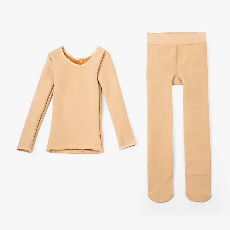 Girls Thermal Underwear Set Winter Fleece Thick Leggings Dance Costume Kids homewear Children Underwear 10 12 Years Kids Clothes