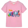Summer Fantasia Balloon Trolls Clothes Girls T-shirt Children Tee Boys 100%Cotton Short Sleeve Tops y2k kids clothes Cotton 5