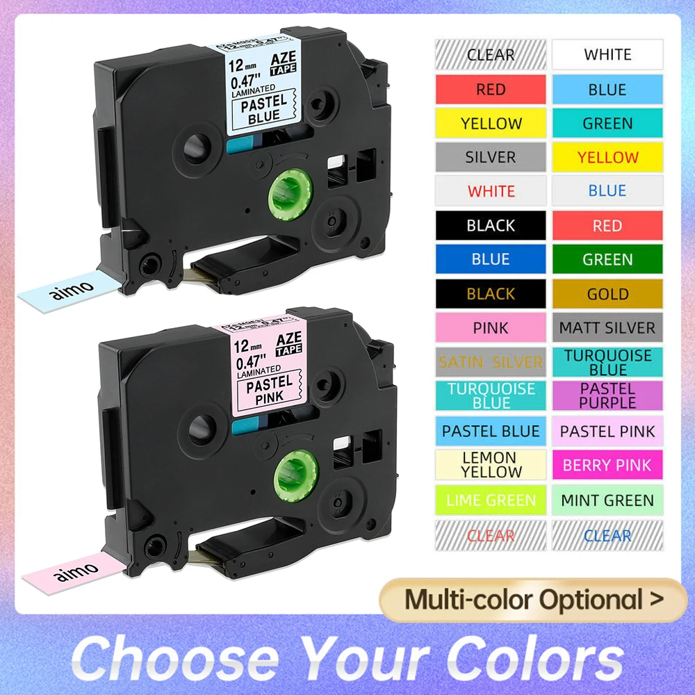 Description Picture 4 of item1PK TZe-231 12mm Pastel Multicolor Laminated Labeling Tape Tze-231 MQ531 MGE31 Compatible for Brother PTH110 PTD210 Label Maker