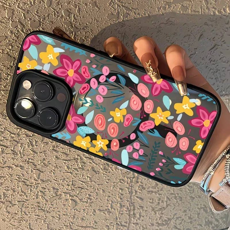 Vibrant Floral Magnetic Shock-Absorbing Phone Case