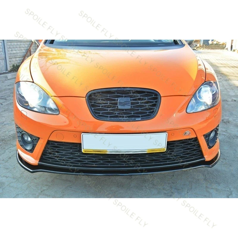시트 레온 MK2 쿠프라/FR 2009 2010 2011 2012 고품질 ABS 3피스 자동차 프론트 립 범퍼 스포일러 유광 블랙 바디 키트