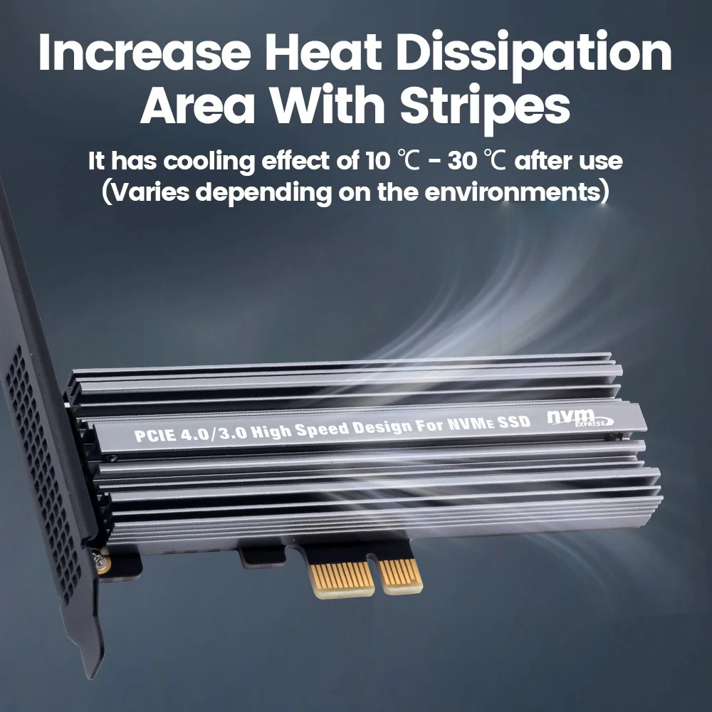 High-Speed M.2 NVMe SSD Expansion Card with Aluminum Heat Sink