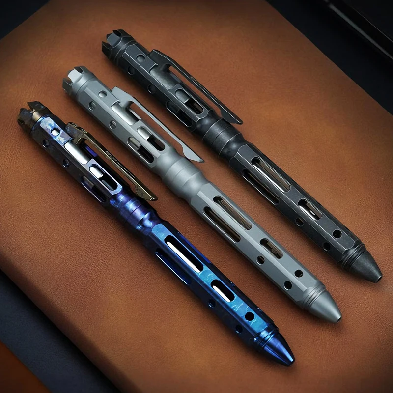 다기능 TC4 티타늄 전술 펜 비즈니스 서명 펜 학교 사무용품 자기 방어 비상 유리 파괴기