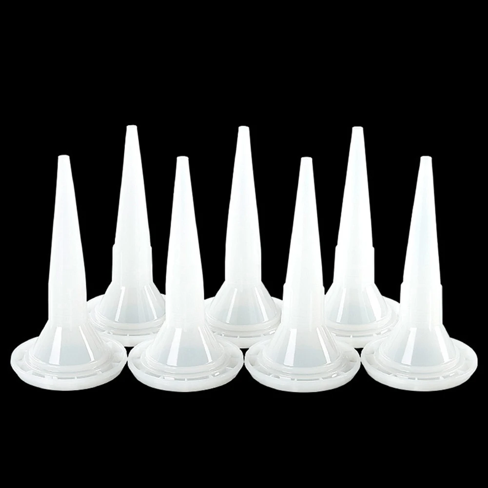 10pcs Caulking Nozzle Structural Glue Nozzle Universal Glue Tip Mouth Sealant Silicone Caulking Tips Replacement Parts Plastic caulking gun nozzles caulking nozzle