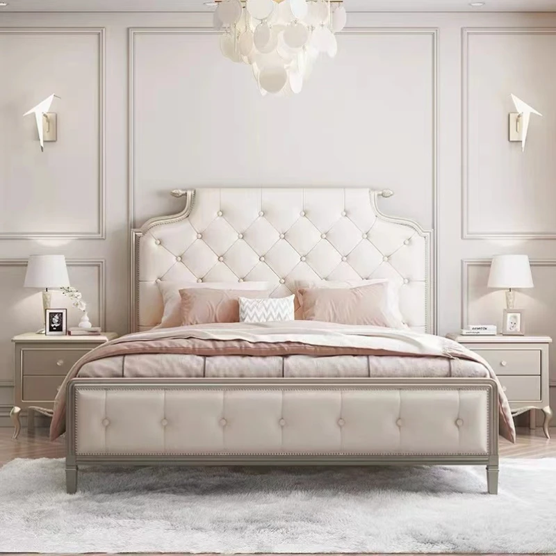 Letto Matrimoniale Sicuro Di Lusso In Legno Moderno Bianco Glamour Testiera Letto Matrimoniale Struttura King Size Castello Letto Matrimoniale Mobili