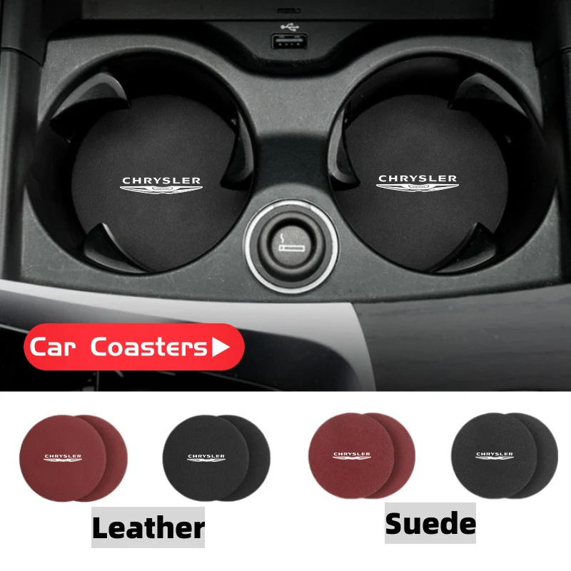 2Pcs Car Cup Holder Anti Slip Insert Coasters Pads Decoration For Chrysler Grand Voyager Pacifica Sebring MK3 200 Town Country