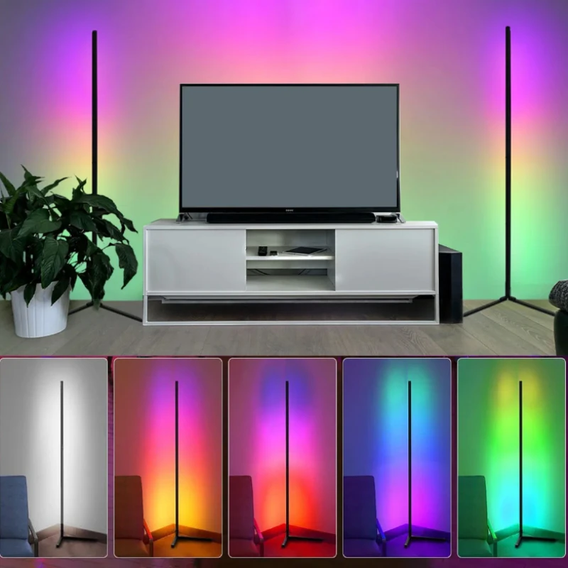 조도 조절 RGB LED 분위기 조명, 투야 와이파이 스마트 코너 플로어 램프, 침실 장식 야간 조명, 게임 거실용, 160cm