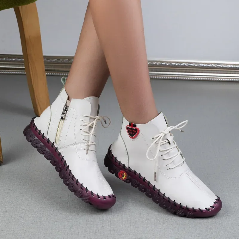 Boots Women Shoes Leather Ankle Boots for Women Autumn Winter - Main Image