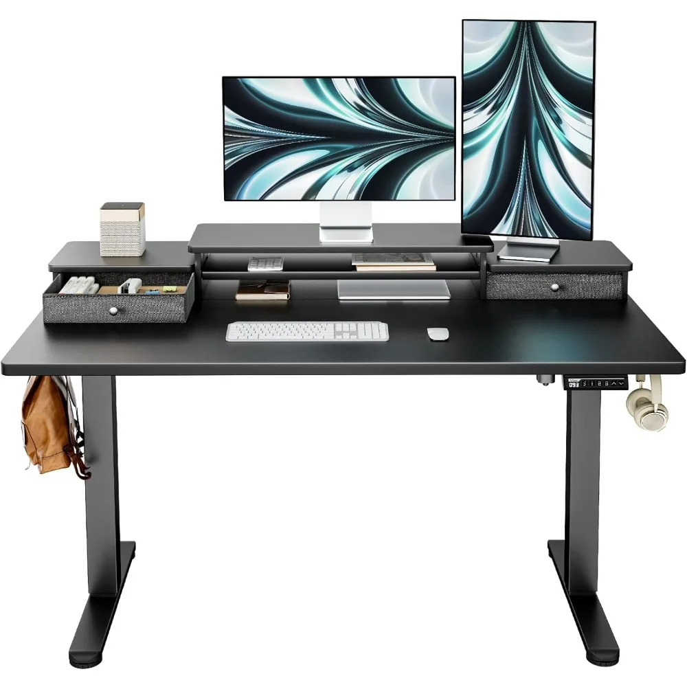 

ErGear Electric Standing Desk with Double Drawers, 48x24 Inches Adjustable Height Sit Stand Up Desk, Home Office Desk Computer