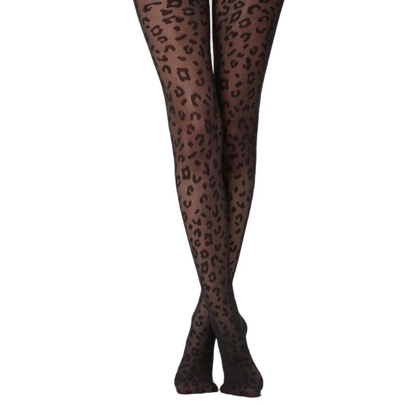 Trasparenze Leopard Print Fashion Pantyhose Leone 80 Denier Tights