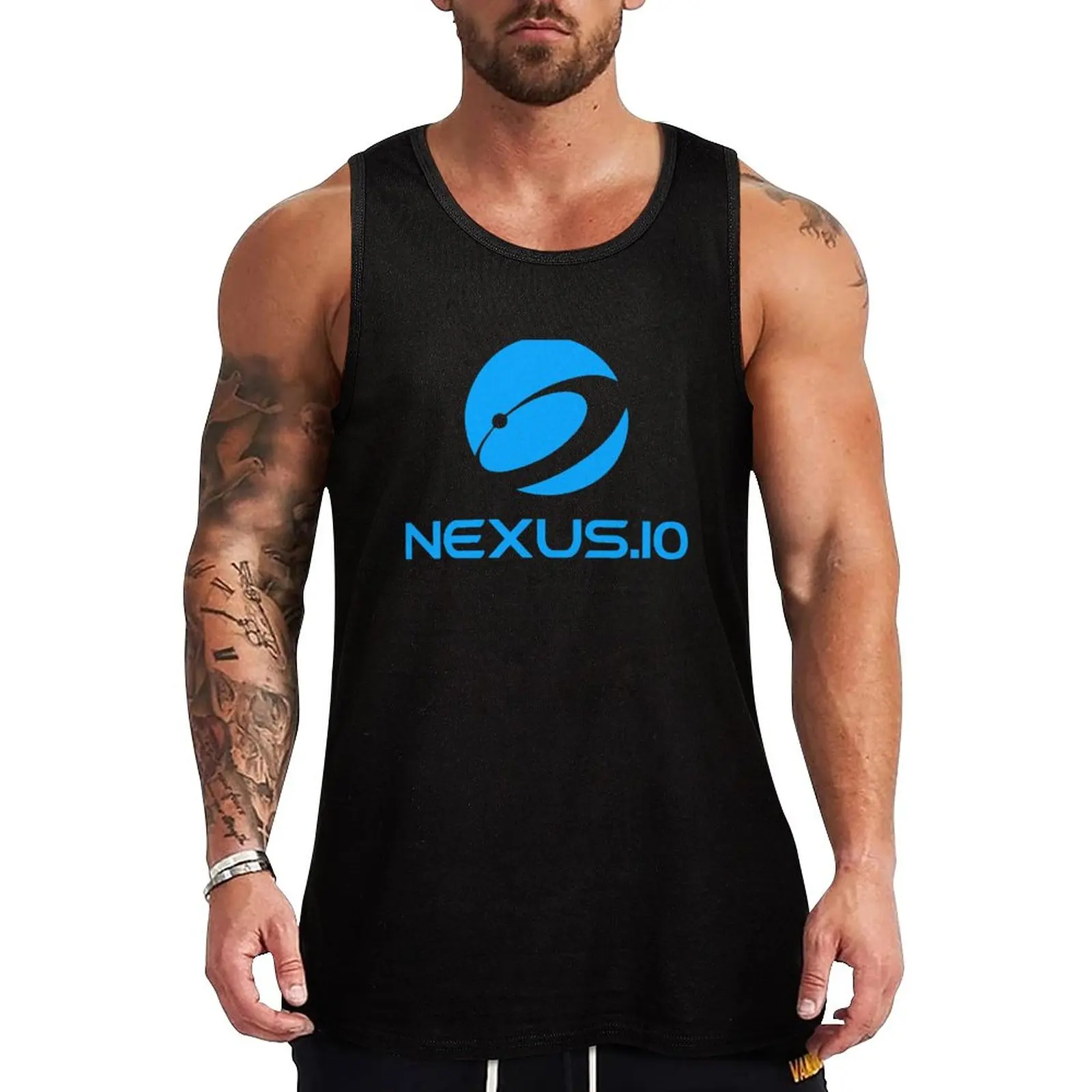 

New Nexus.io Official Globe Blue Tank Top Sports clothing muscle t-shirt sleeveless shirt man gym