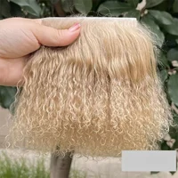 Extensions de cheveux bouclés en laine de mouton, fourrure de mongolie mignonne, Texture bouclée, rangée de cheveux, perruques SD Blyth durables, poupées BJD 3