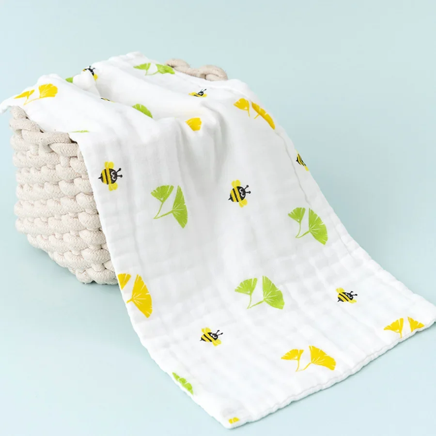 1/5pcs Baby Towels Pure Cotton 6-layer Gauze Muslin