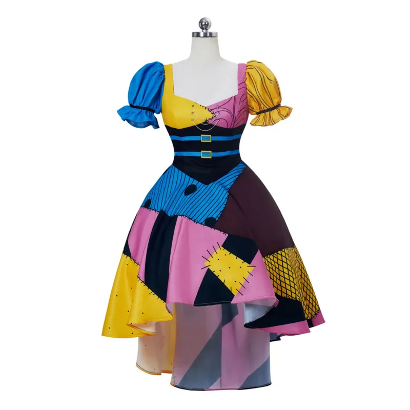 

Косплей Кошмар перед Рождеством на Хэллоуин костюм Салли в стиле стимпанк Стройное Платье с принтом Одежда для выступления на сцене для женщин