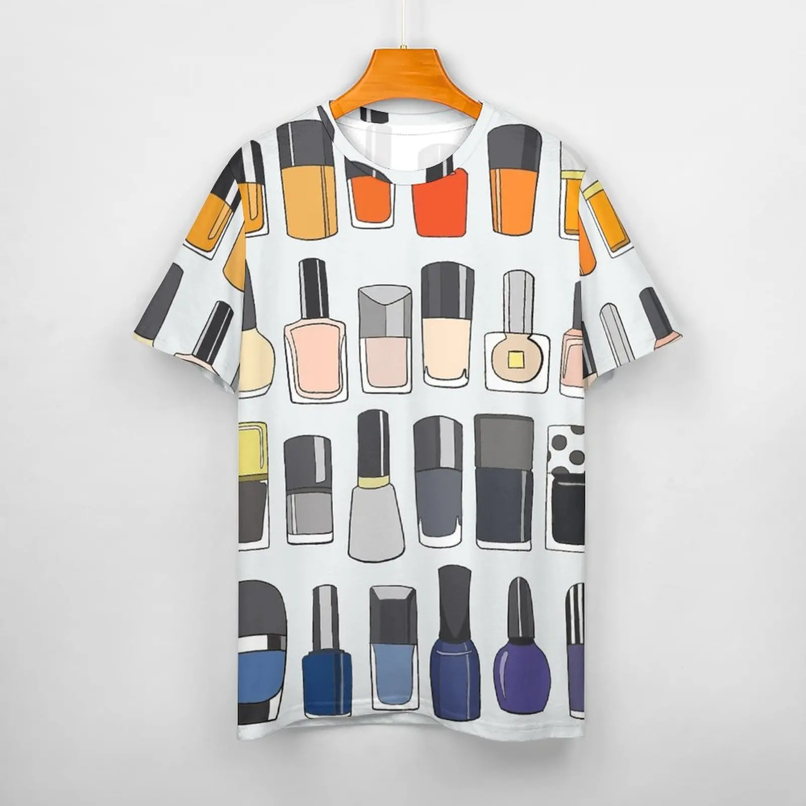 

Cotton T-shirt WomenHotMy Nail Polish Collection,Summer Female Animal Planet Universe Street Print Short Sleeve