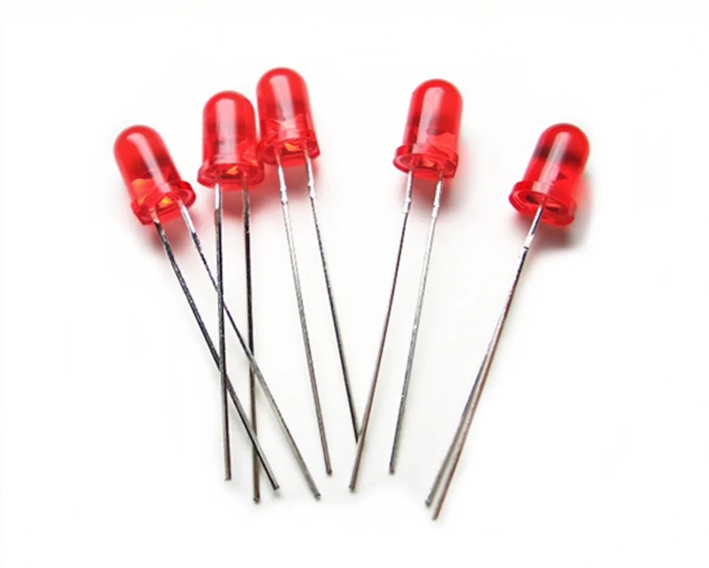 Led 3mm LEDs. 5 PCs (Color-red) | Электронные компоненты и принадлежности