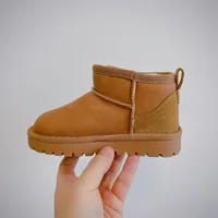 Kids Toddler Plush Snow Boot Children Shoes Winter Kids Boots Classic Mini Boot Baby Fur Booty Boys Girls Ankle Child Suede Boot 4