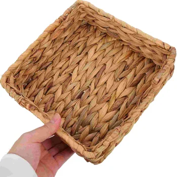 물 히아신스 냅킨 거치대 빨대 티슈 박스, 저녁 냅킨 사각 보관 바구니
