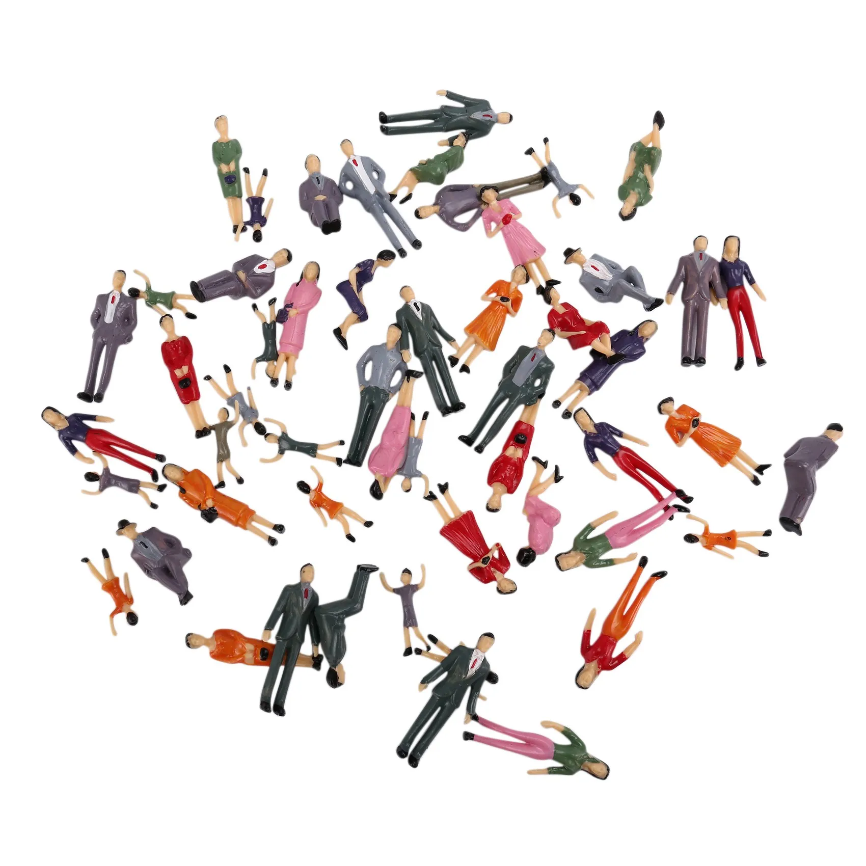 

50pcs G Scale 1:30 Mix Painted Model People Park Street Passenger Figures