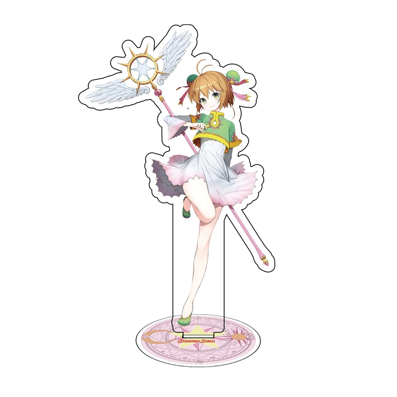 Фото Подставка для сакуры Cardcaptor, аниме фигурка КИНОМОТО Сакура, персонализированная акриловая подставка, настольное украшение №3