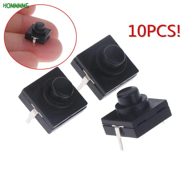 

10PCS Flashlight Button Switch 2Pin Ultra-Thin Middle of the feet AC220 12*12*9.4MM