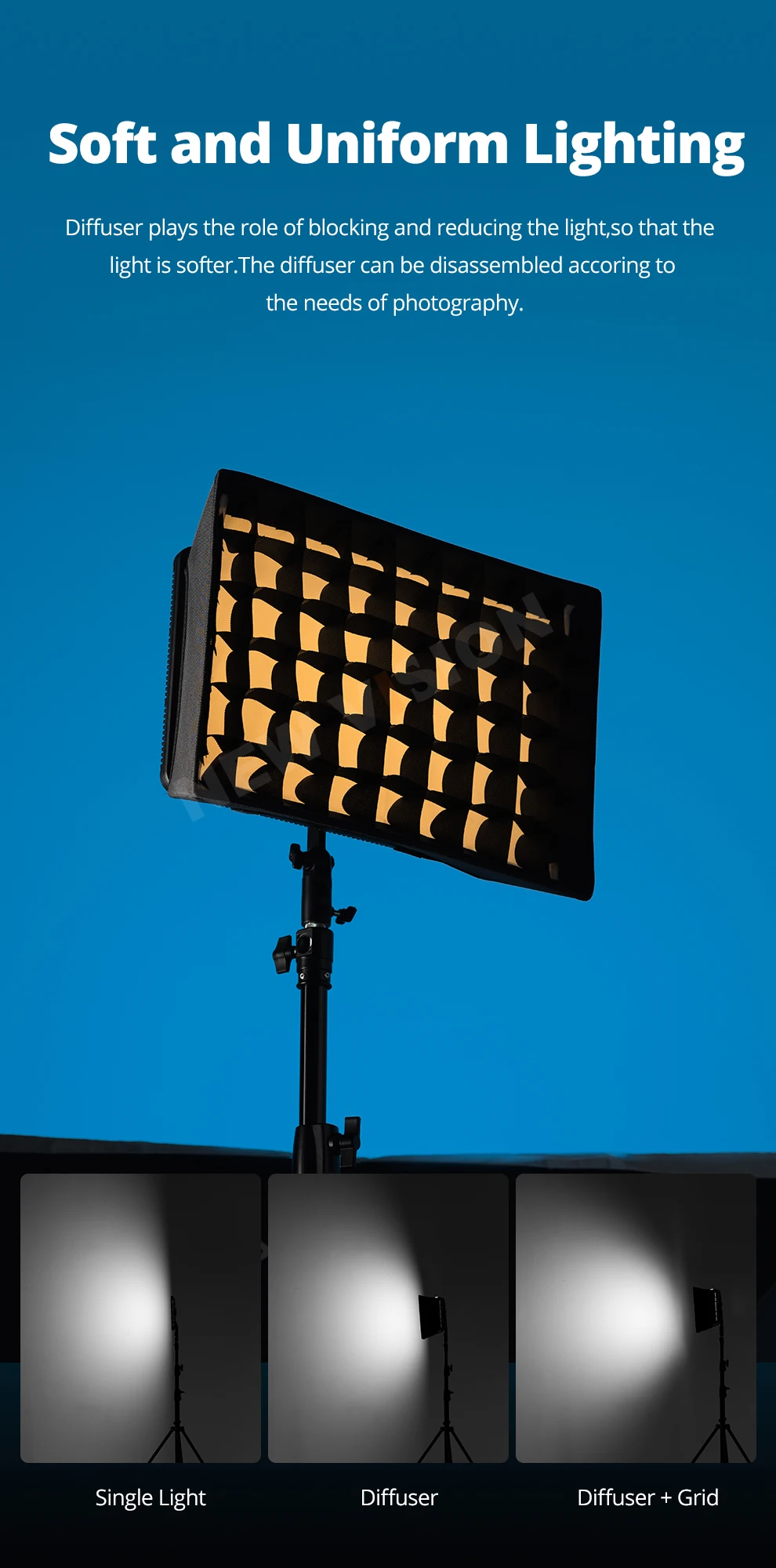 LEDP260C 3300~5500K LED Bi-Color & Dimmable Studio Video Light Lamp Panel for Ca