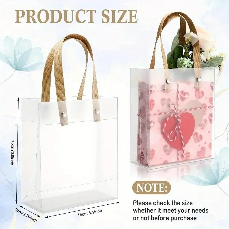 10pcs Holiday Gift Bags Eco Friendly Companion Gift Candy Bags Holiday Gift Birthday Gift Bags, Anniversary, Frosted Tote Bags