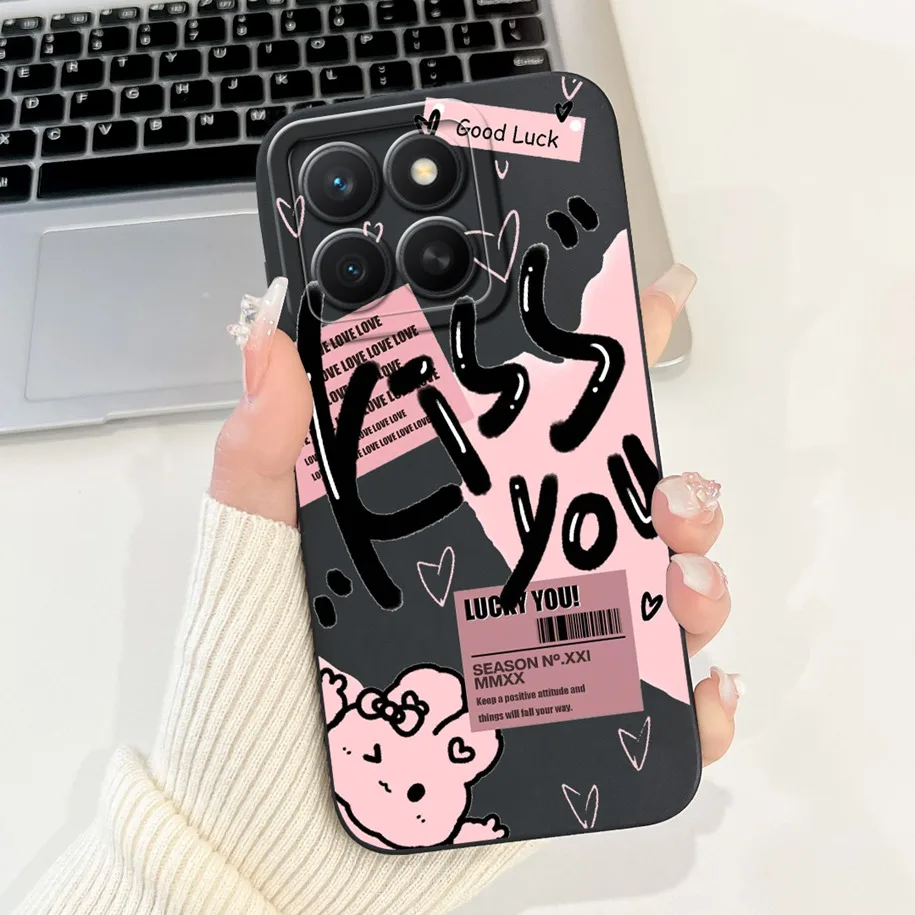 Fashion Girl Butterfly Soft Silicone Couple Phone Case Cover, Compatible with Honor X8C 2025