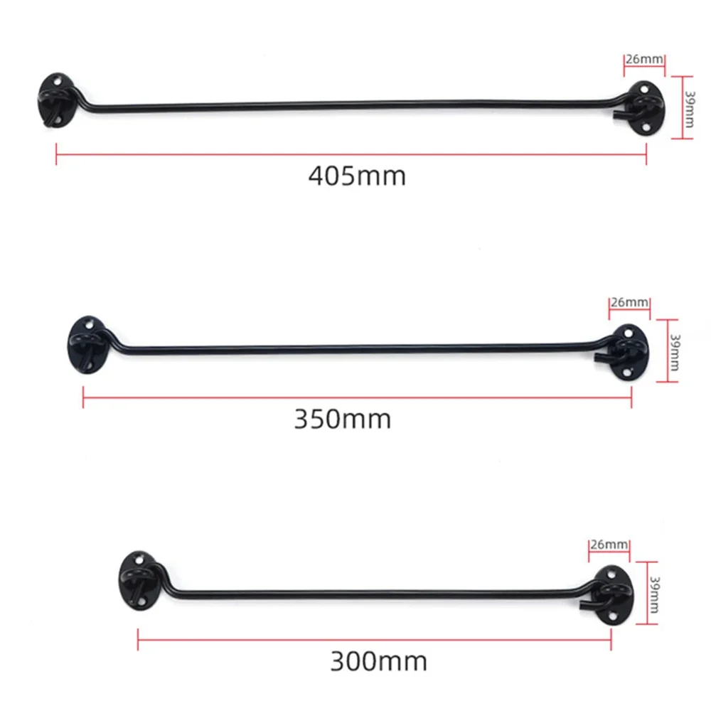 Safety Lock Black Stainless Steel Window Lock with Switch Cabin Window Hook Door Eye Latch Silent Catch Holder with Screws