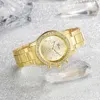 5 PCS Set Gold Watch Women Luxury Ring Necklace Earrings Rhinestone Fashion Wristwatch Female Casual Watches Bracelet Set 5