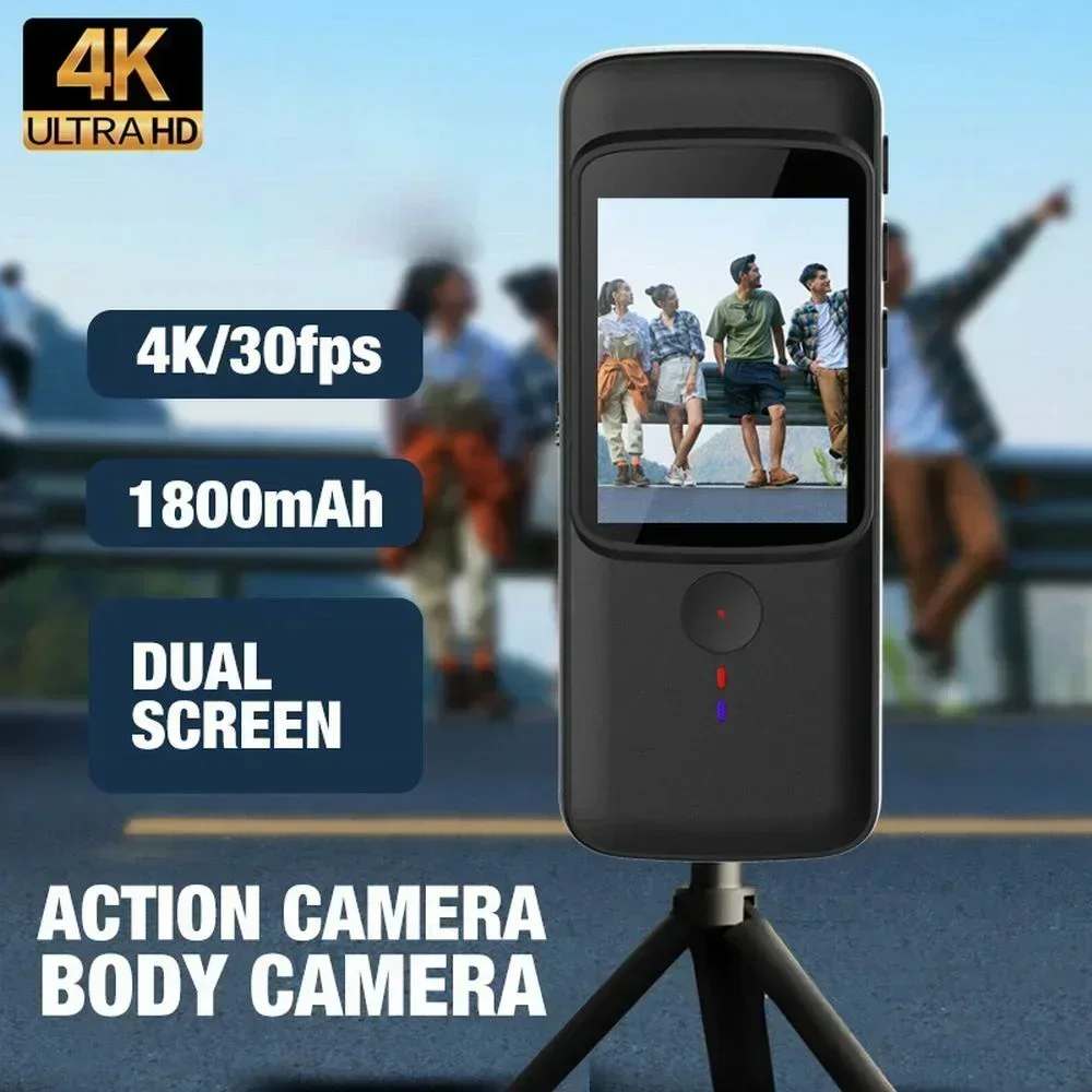 터치스크린 HD 4K WiFi 스포츠 카메라 손떨림 방지 액션캠 듀얼 스크린 방수 여행용 비디오 레코더 다이빙 바디캠