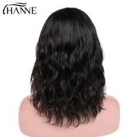 HANNE Short Bob Lace Front Wigs For Women Human Hair Natural Wave Brazilian Remy Natural Black/99j/30 Pre Plucked Bleached Knots 1