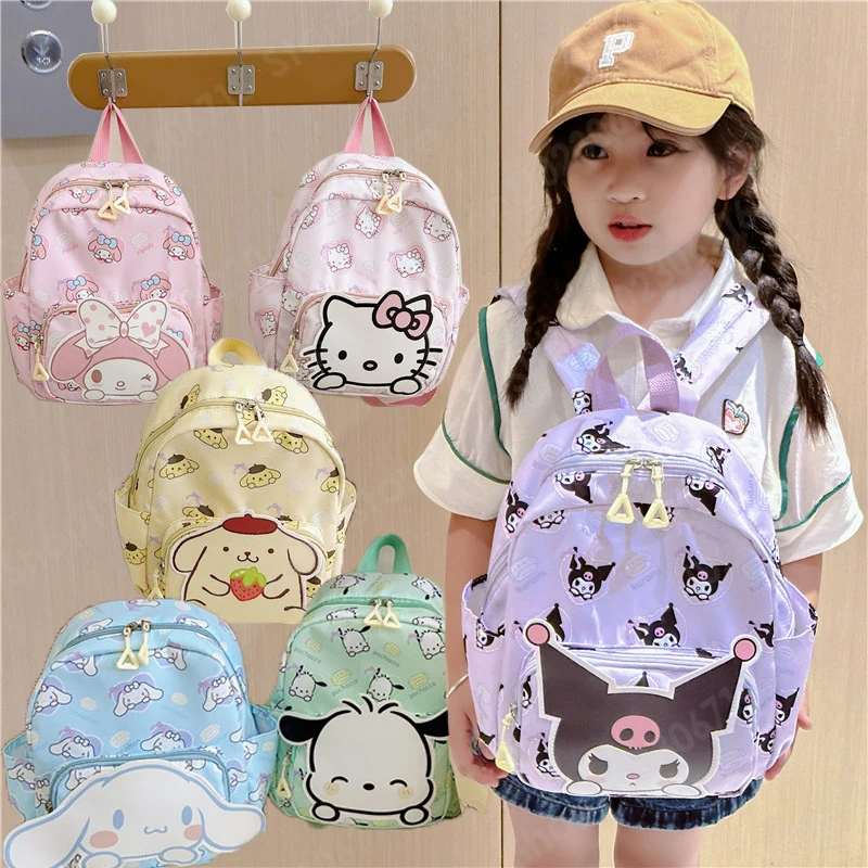 

2024 New Sanrios Cartoon Backpack for Baby Boys and Girls Hellokittys Kuromis Cinnamorolls Cute Children's Kindergarten Backpack