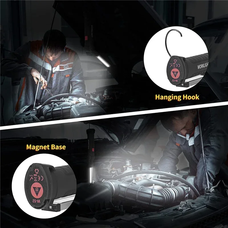 Description Picture 5 of itemUSB Rechargeable Camping LED Flashlight Work Light with Magnet and Hook IP64 Waterproof 5 Lighting Modes Suitable for Night Work