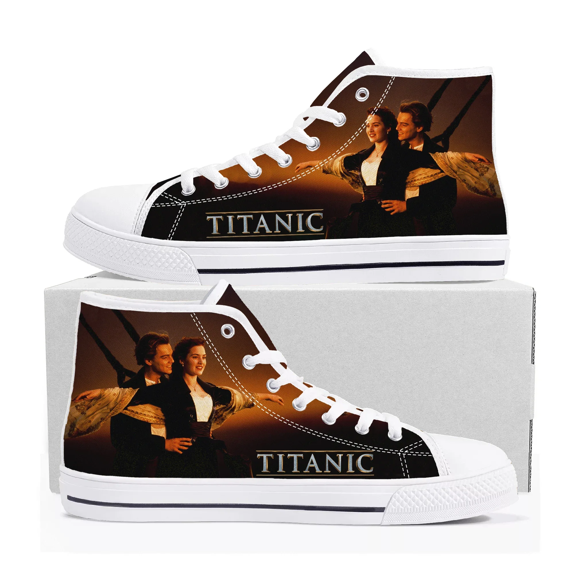 titanic classic movie High Top High Quality Sneakers Mens Womens Teenager Canvas Sneaker Casual Custom Made Shoes Customize Shoe