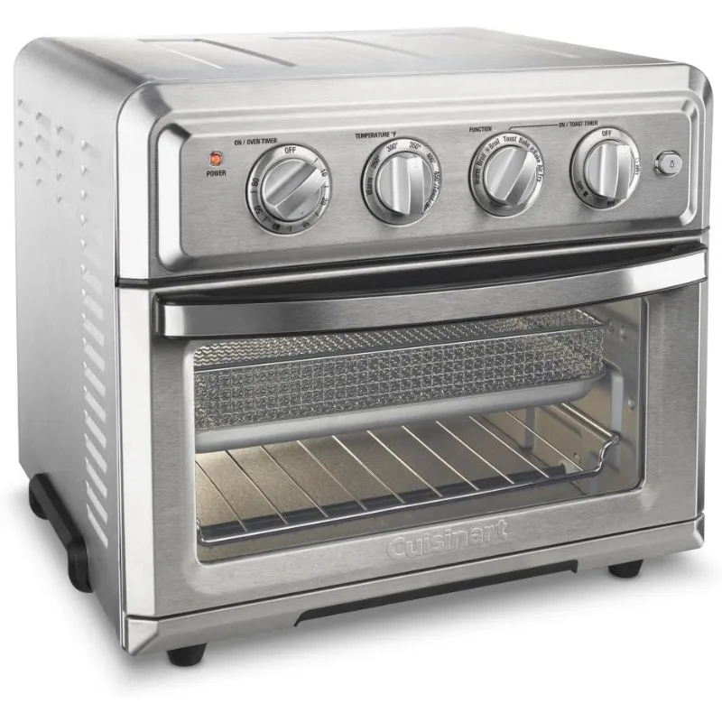 Air Fryer + Convection Toaster Oven by 7-1 Oven with Bake, Grill, Broil & Warm Options, Stainless Steel, TOA-60 2