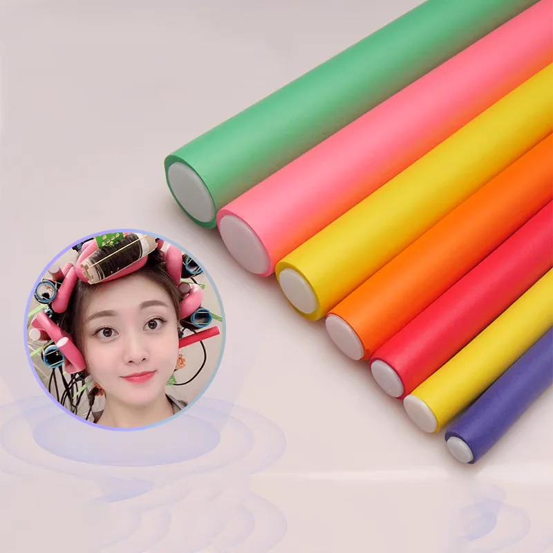 Heatless Curling Rod No Heat Soft Sponge Flexible Hair Curler Roller Foam Bendy Twist Curls Tool DIY HairStyling Tools 10pcs/lot
