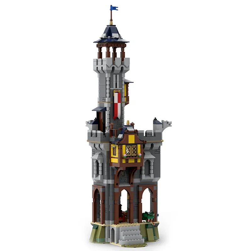 캐슬 모델 Moc 빌딩 브릭, 나이트 커맨더 타워 기술, 모듈식 블록 선물, 크리스마스 장난감, DIY 세트 조립