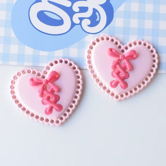 Y2KKIDS HANDMADE 「デコ電」 5Pcs 3D Kawaii Y2K Pink Binding Bow Heart Star Decoration
