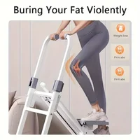 Foldable Stair Stepper Machine - Adjustable Home Climbing Equipment for Cardio & Fat Burn, w/Handles & Non-Slip Pedals 3