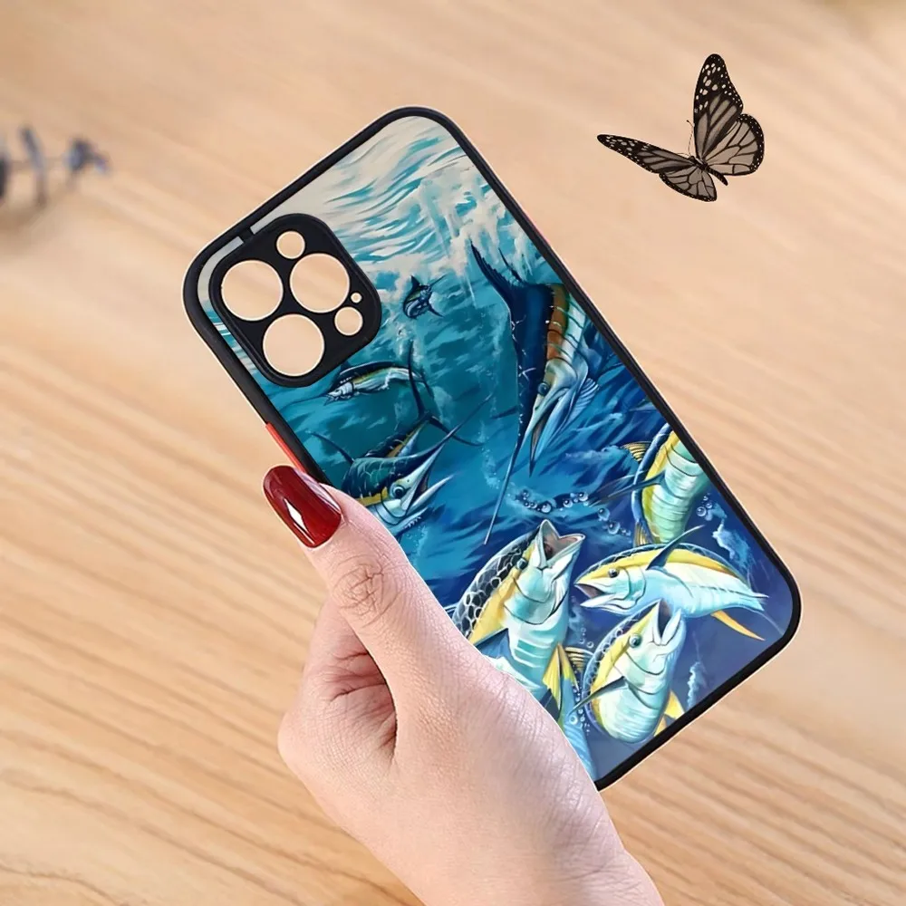 Bluefin Tuna Phone Case Black For Iphone 13Promax 15 12 11 14 Pro Max Mini 8 7 Plus Se2020 Xs Max X Xr Matte Cover