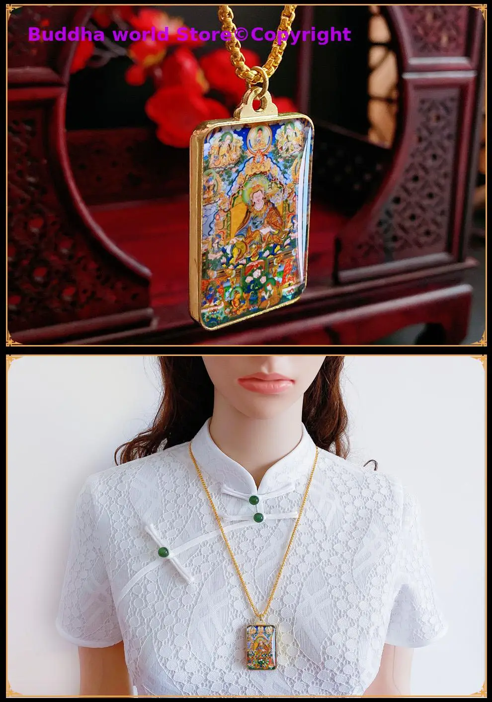 2025  Guru Rinpoche Mandala Buddha Pendant Asia Thailand Tibet efficacious safety good luck exorcise evil spirit Amulet 6